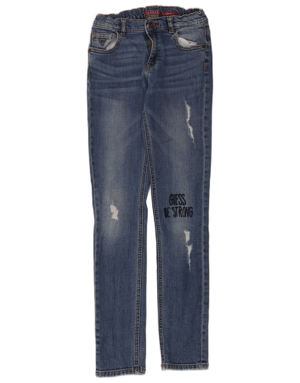 Guess Girls Jeans skinny desgastados 11-12 anos W26 L30 Azul Designer