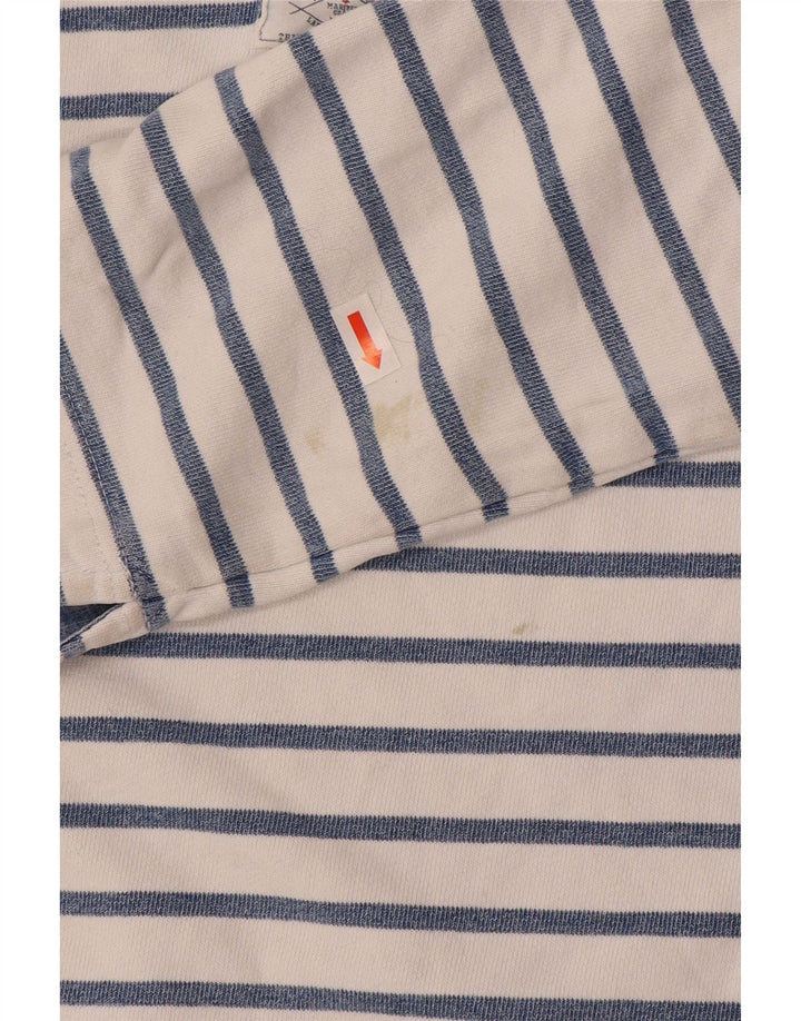 Suéter feminino com gola redonda Joules UK 12 listrado azul médio