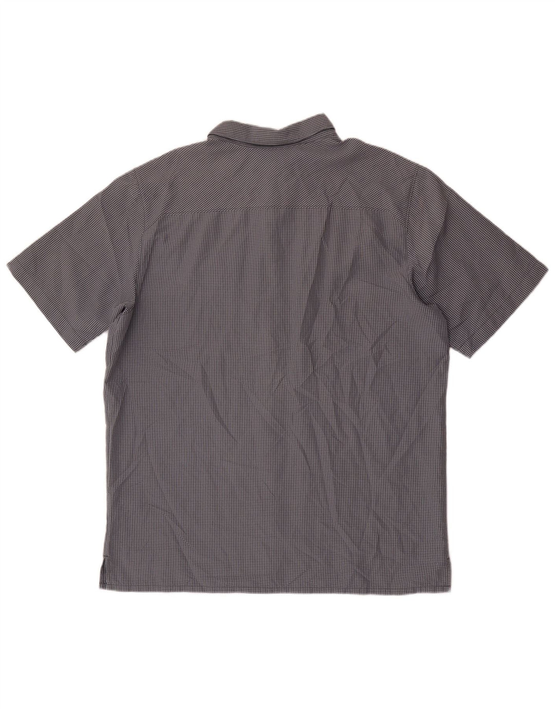Columbia Camisa masculina de manga curta grande xadrez cinza