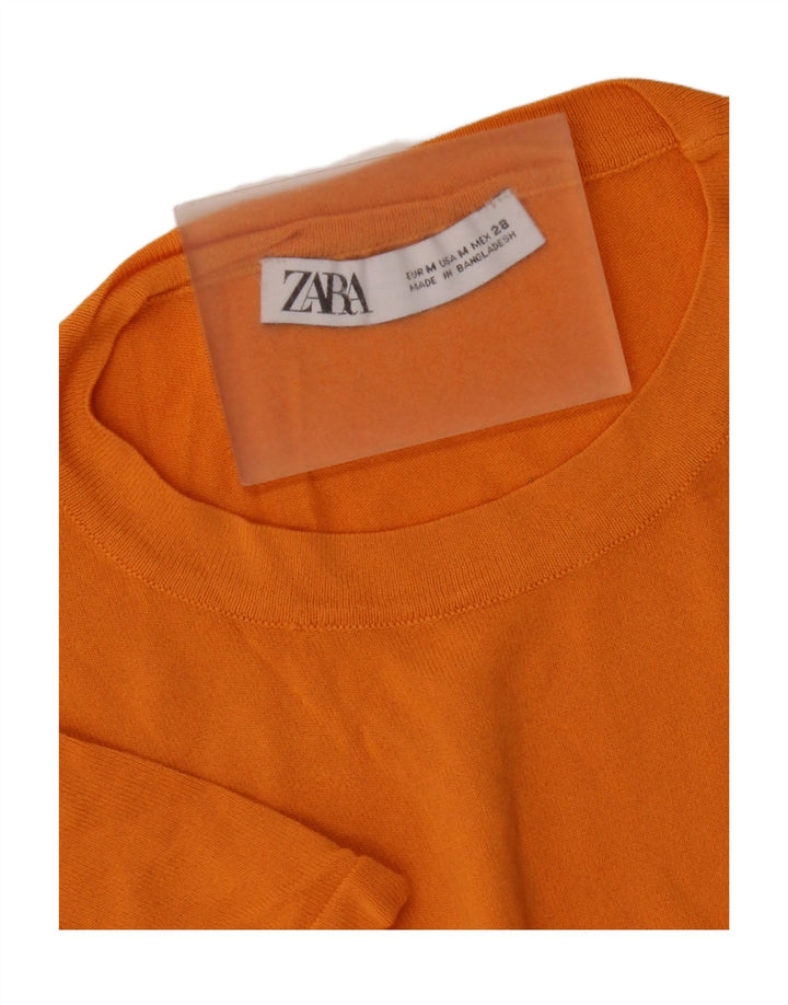 Zara Camiseta Feminina Top UK 12 Médio Laranja