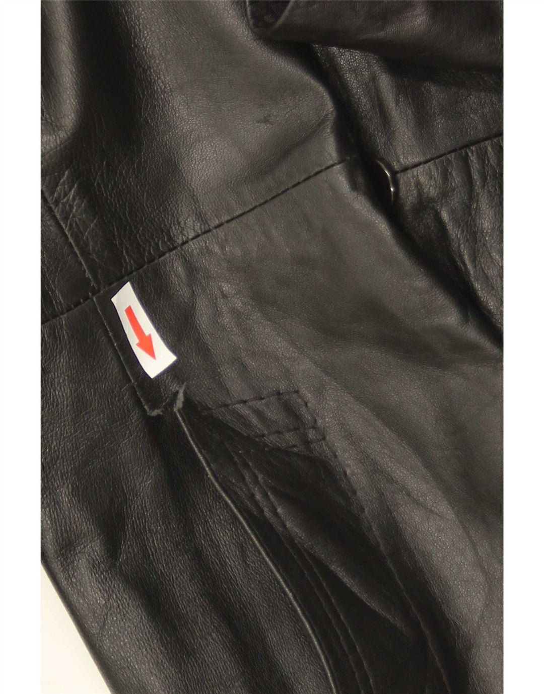 Casaco de couro feminino vintage UK 18 XL preto