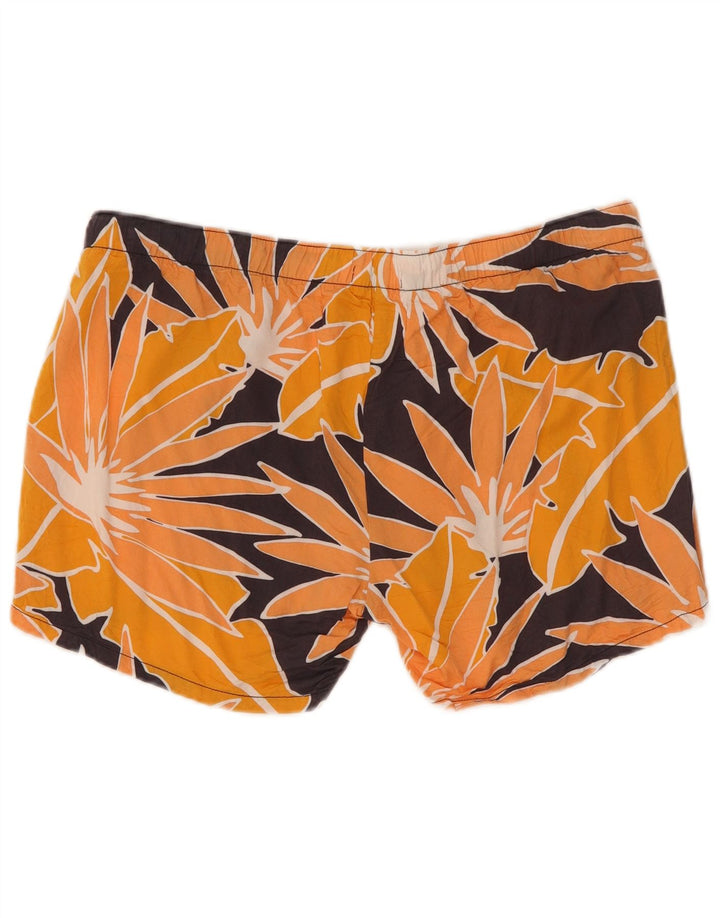 Shorts feminino casual maternidade Gap médio W32 laranja floral viscose