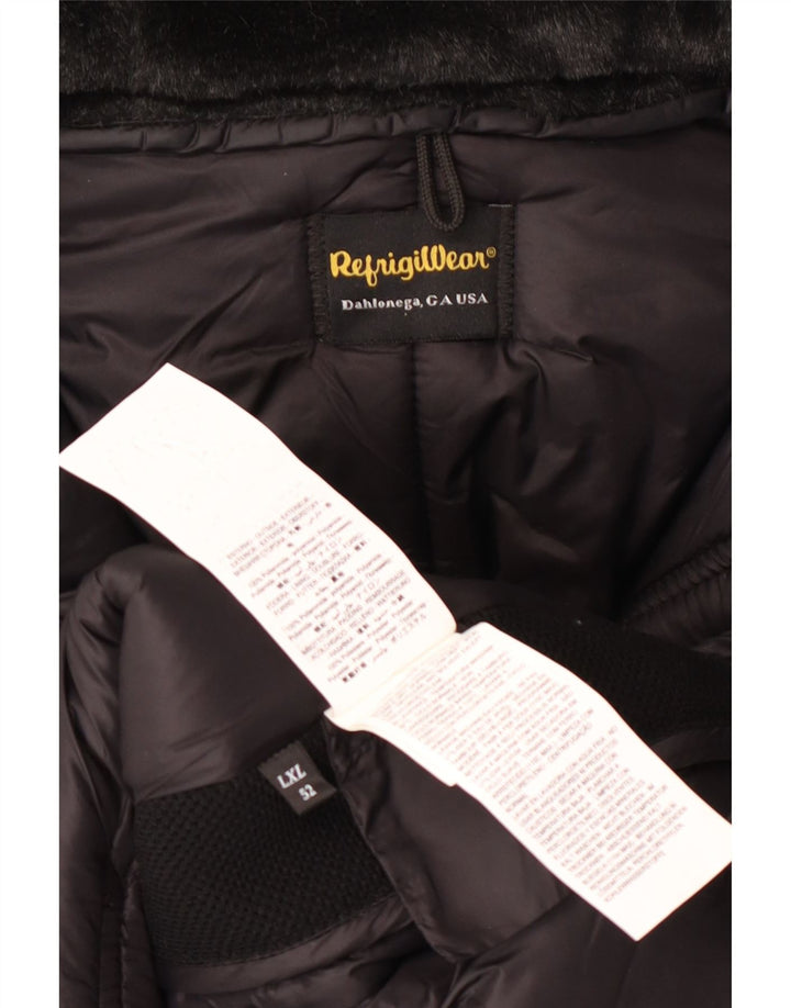 Jaqueta masculina acolchoada com capuz Refrigiwear UK 52 grande inverno de poliamida preta