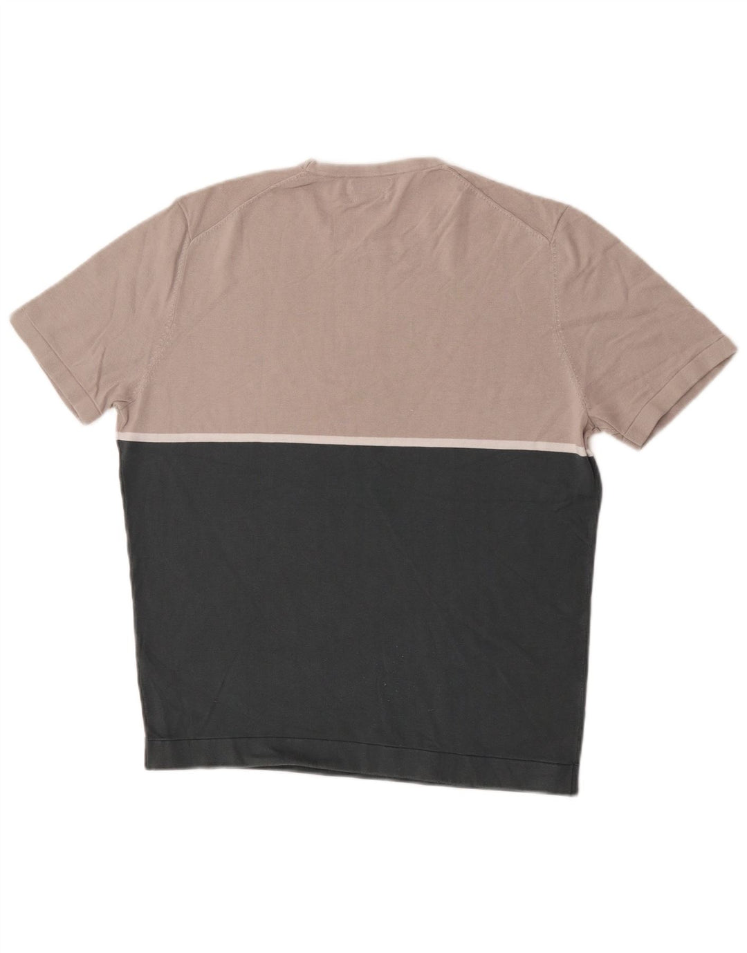 Camiseta masculina Massimo Dutti Top médio verde algodão colorblock