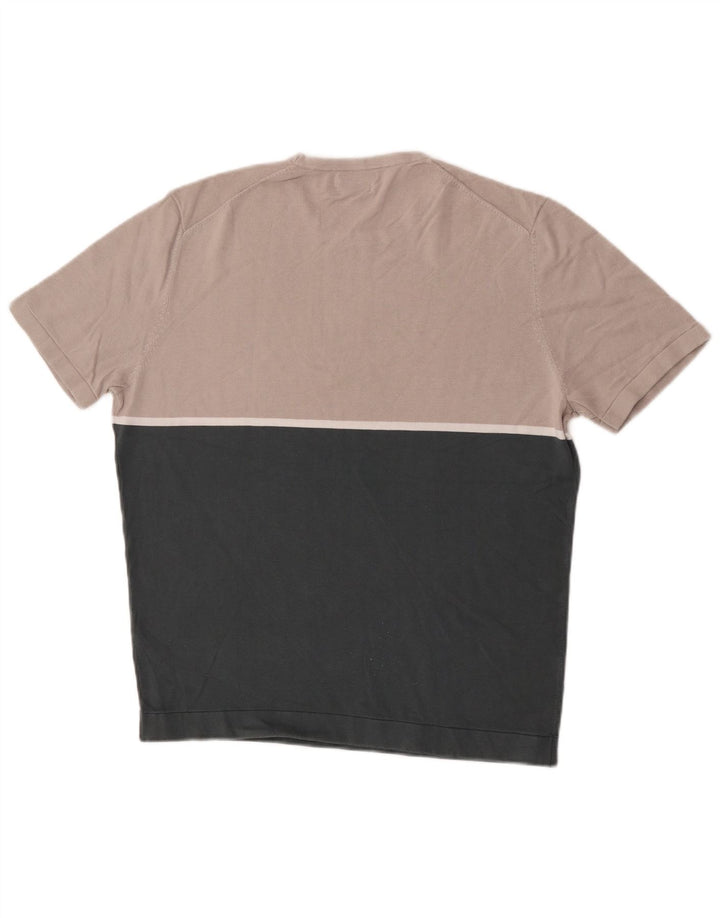 Camiseta masculina Massimo Dutti Top médio verde algodão colorblock