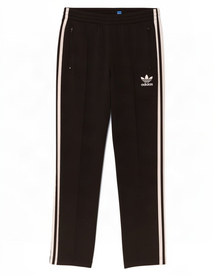 Calça de treino feminina Adidas UK 10 pequena poliéster preto