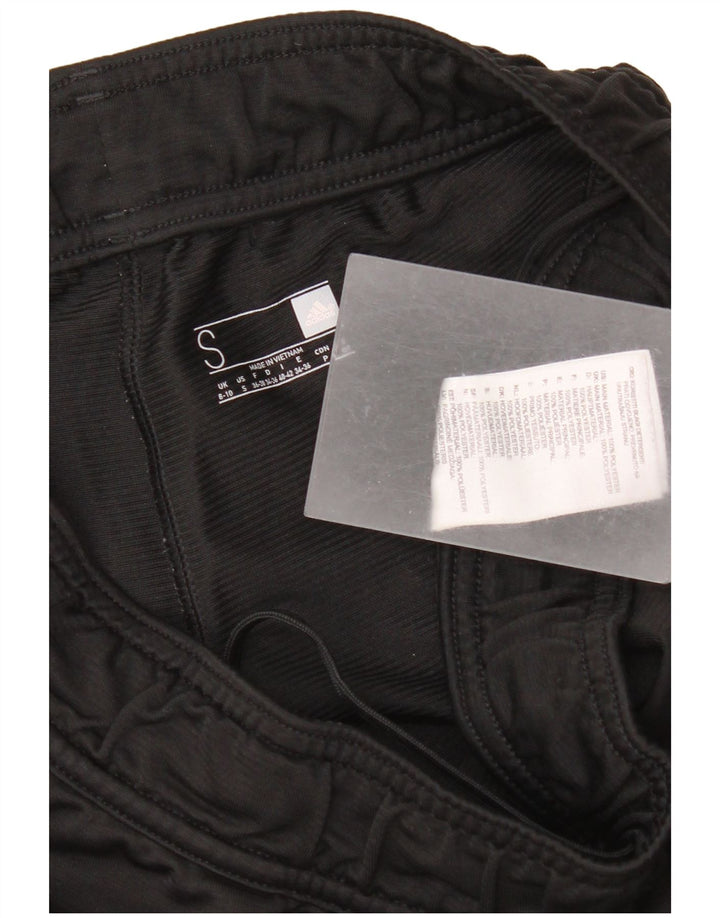 Calça de treino feminina Adidas UK 8/10 pequena poliéster preto
