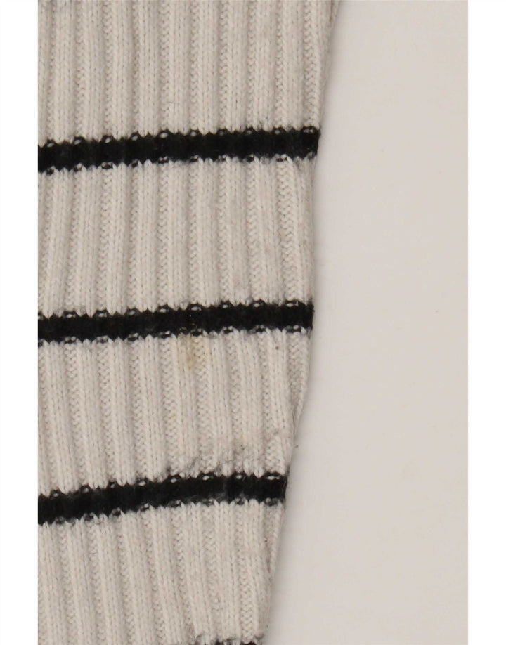 Suéter feminino Marks & Spencer com gola redonda, listrado branco pequeno, Reino Unido 10
