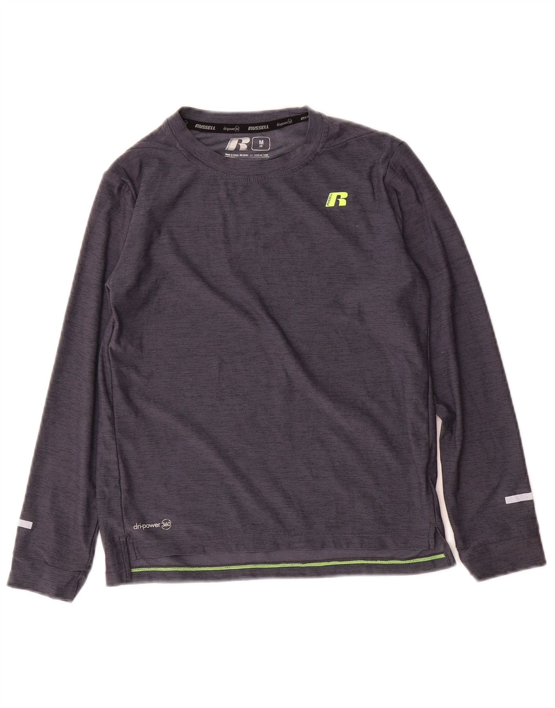 Camisola Russell Athletic Boys Dri-Power manga comprida 7-8 anos cinzento médio