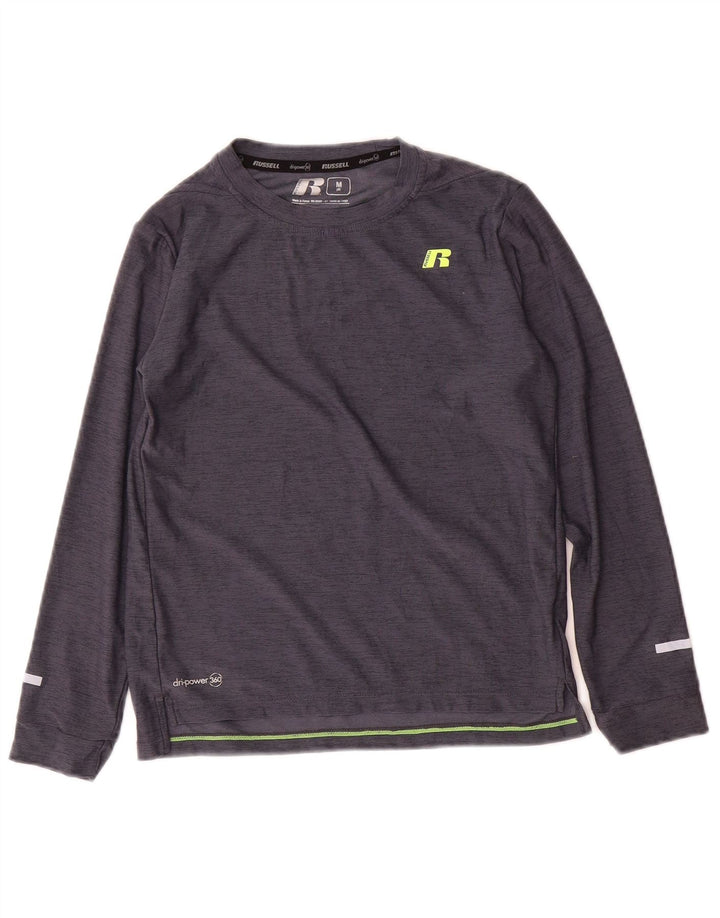 Camisola Russell Athletic Boys Dri-Power manga comprida 7-8 anos cinzento médio
