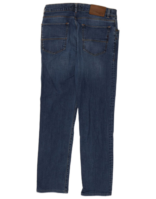 Trussardi Mens Slim Jeans W33 L30 Azul Algodão
