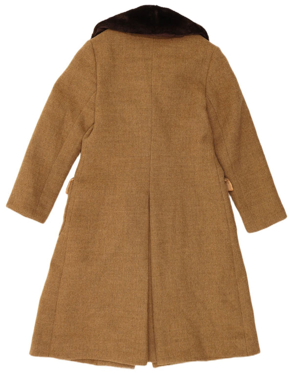 Casaco feminino vintage com peito duplo UK 8 pequeno marrom