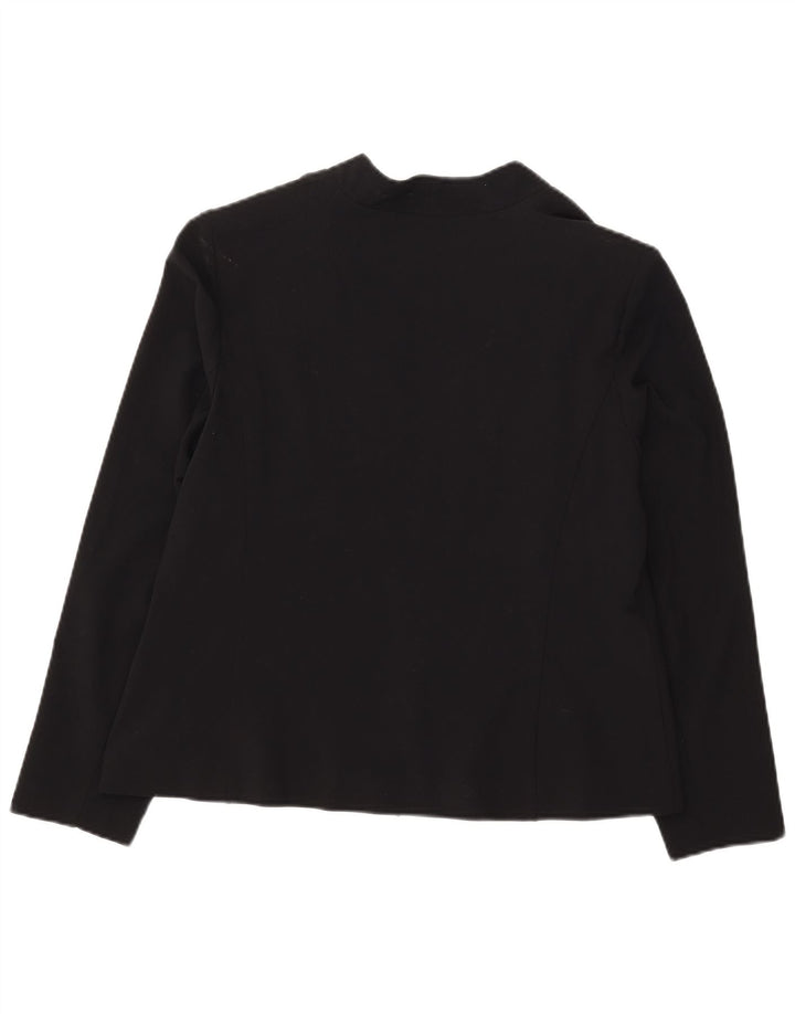 Jaqueta blazer aberta feminina Marks & Spencer Reino Unido 18 XL preto poliéster