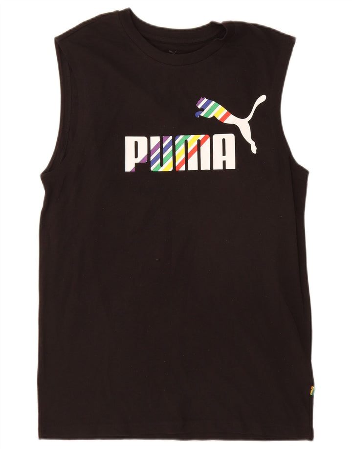 Puma Mens Graphic Vest Top Médio Algodão Preto
