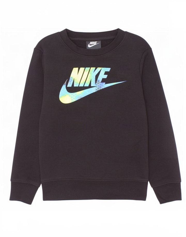 Moletom gráfico Nike Boys Jumper 5-6 anos médio preto algodão