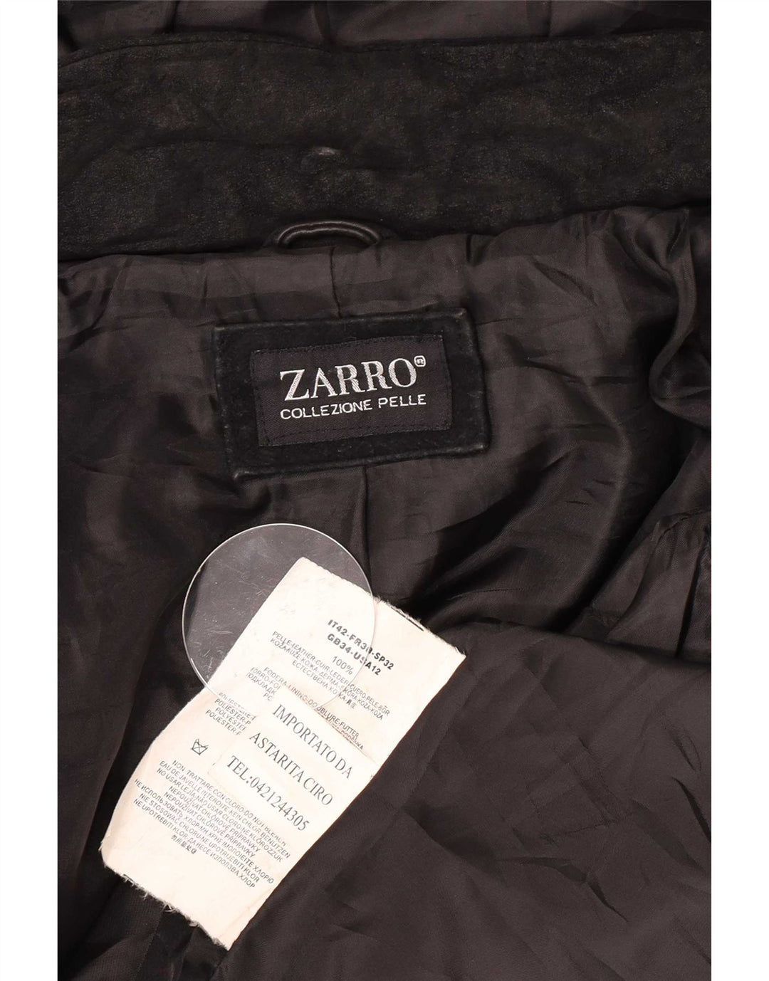 Jaqueta de couro com capuz feminino Zarro IT 42 médio preto