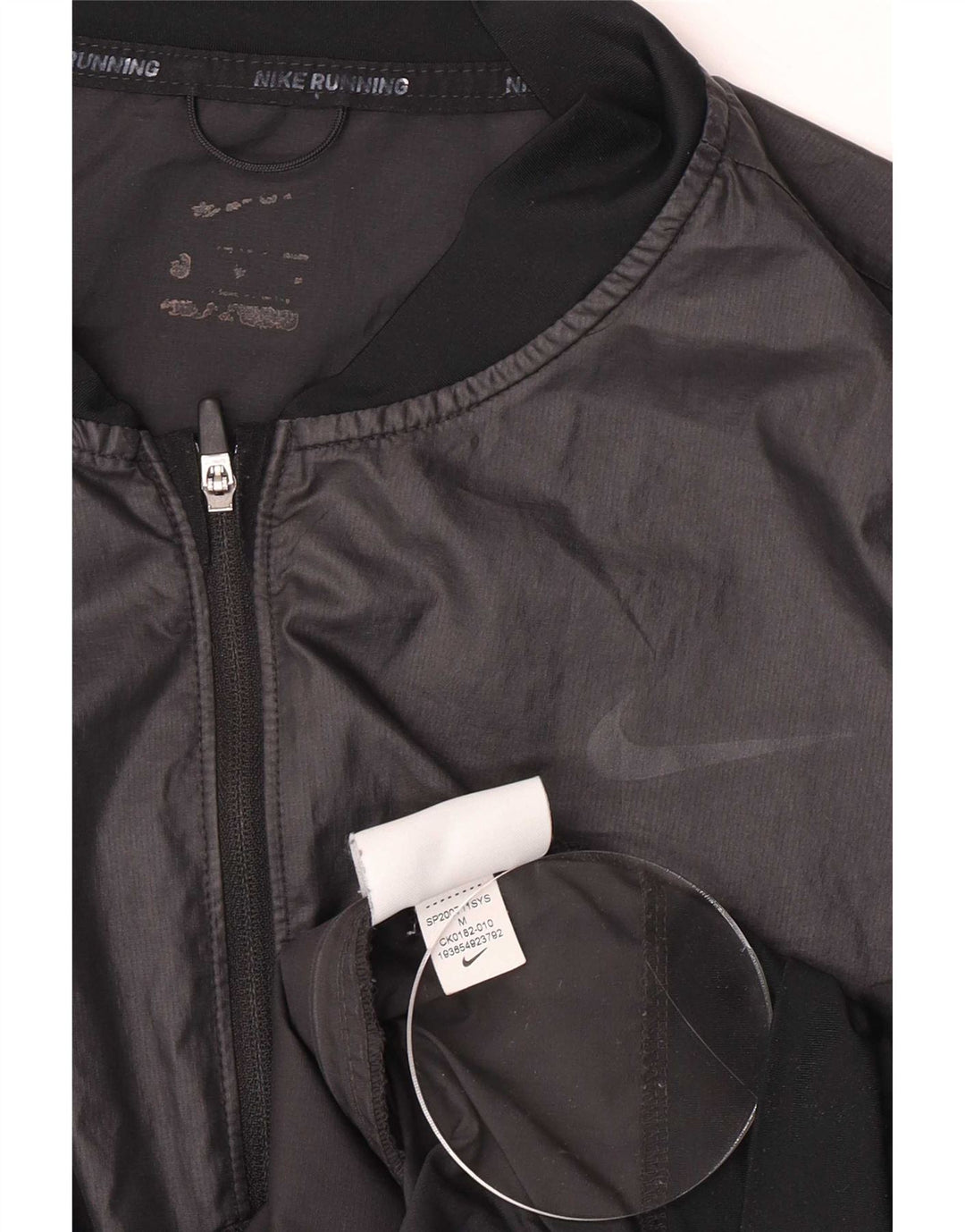 Nike Womens Graphic Tracksuit Top Jacket UK 14 Médio Preto Poliéster