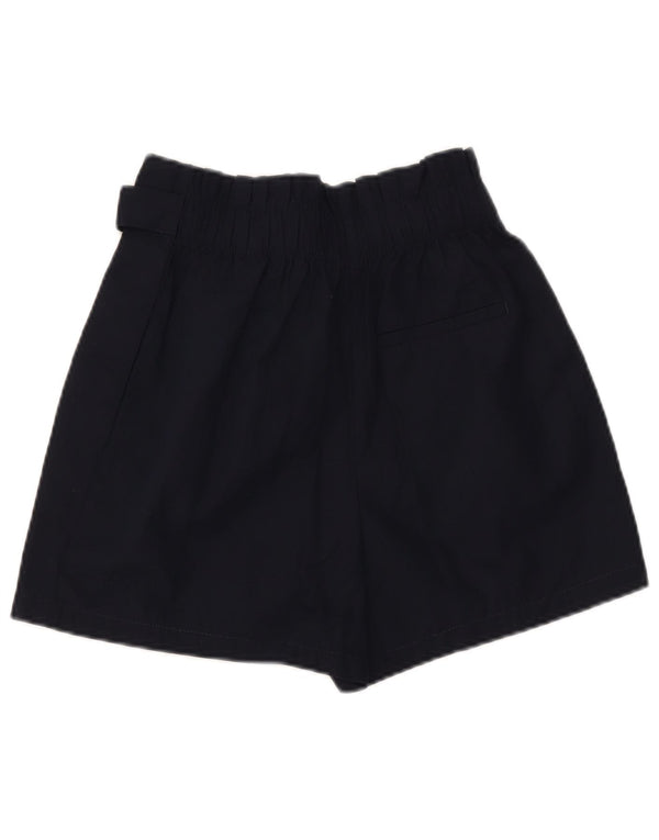 Zara Shorts feminino cintura alta casual pequeno W26 algodão azul marinho