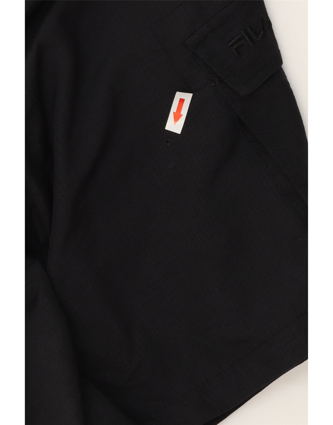 FILA Mens Cargo Shorts Pequeno W32 Poliéster Preto