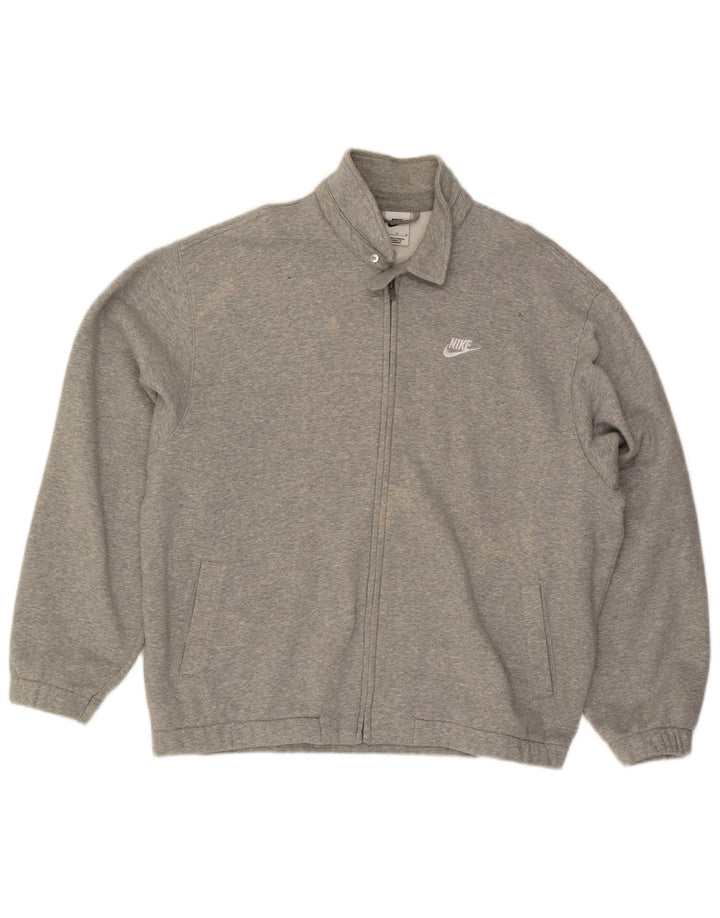 Jaqueta Nike masculina de agasalho XL cinza manchada de algodão