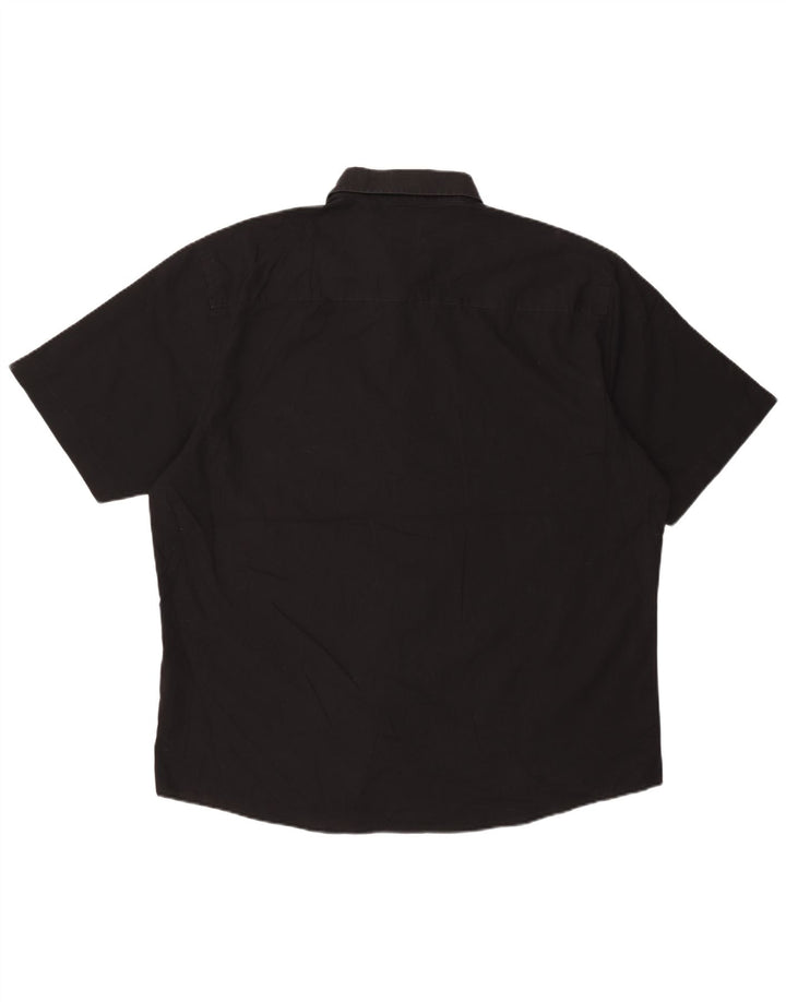 Pierre Cardin Camisa masculina de manga curta regular fit 3XL poliéster preto