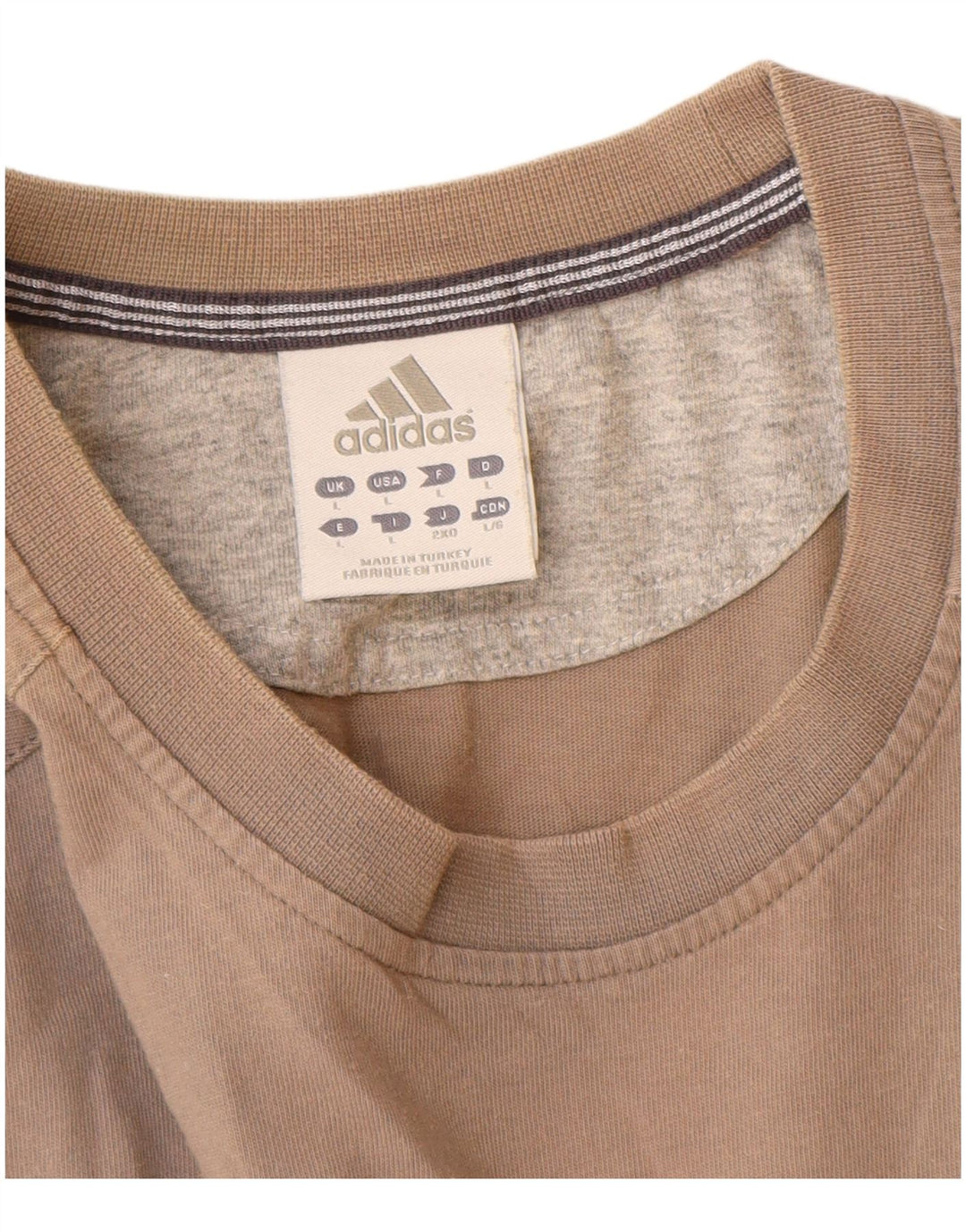 Adidas Mens Camiseta Top Grande Algodão Cinza