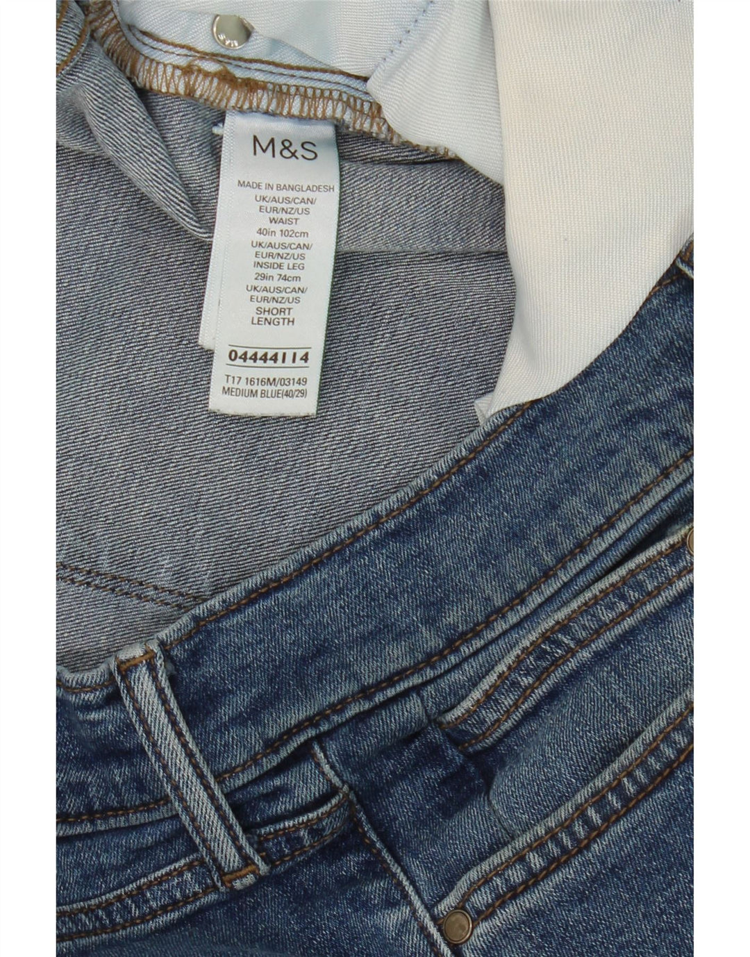 Jeans retos masculinos Marks & Spencer W40 L29 algodão azul