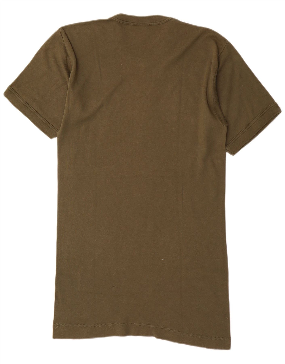 Camiseta masculina vintage de algodão cáqui médio