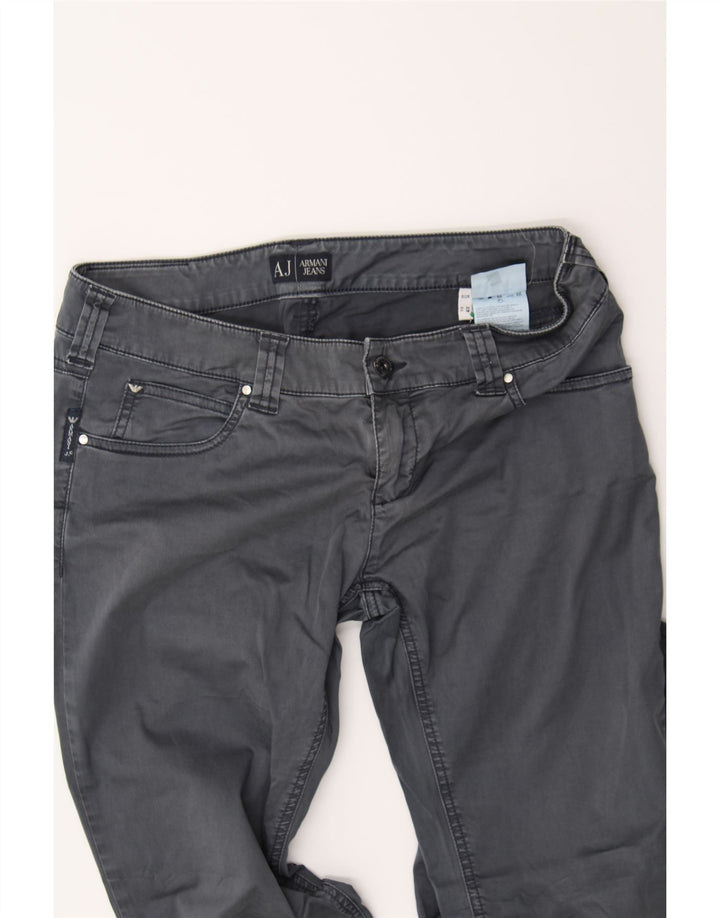 ARMANI JEANS Womens Slim Casual Trousers W29 L29 Grey Cotton Vintage Armani Jeans and Second-Hand Armani Jeans from Messina Hembry 