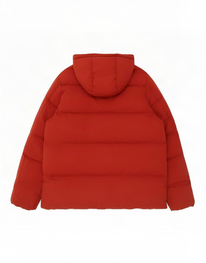 Casaco acolchoado com capuz para homens Seventy UK 40 poliéster vermelho grande