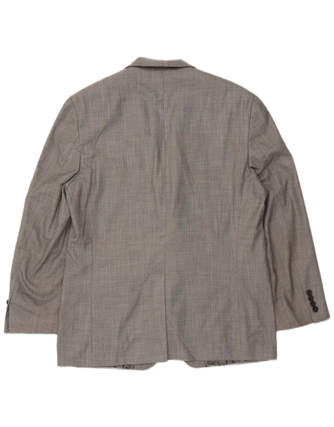 Jaqueta blazer masculina Chaps com 2 botões Reino Unido 40 grande cinza Chevron poliéster