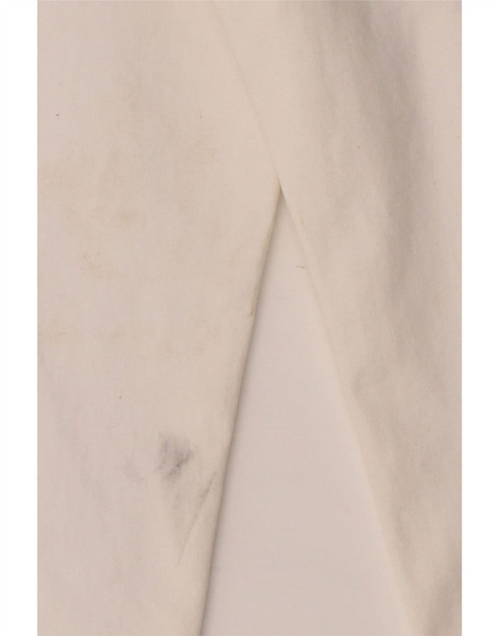 MICHELE BOYARD Womens Straight Casual Trousers W28 L28 White Cotton Vintage Michele Boyard and Second-Hand Michele Boyard from Messina Hembry 