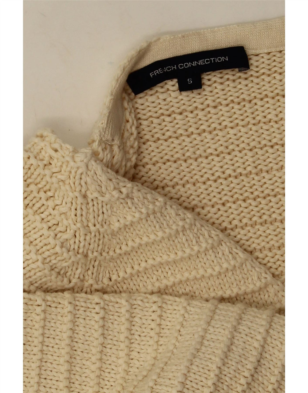 Suéter feminino com palangre French Connection UK 10 pequeno branco