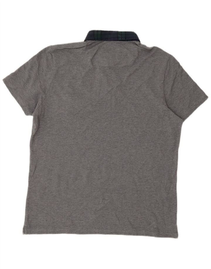 Camisa polo masculina de rugby Lyle & Scott grande algodão cinza