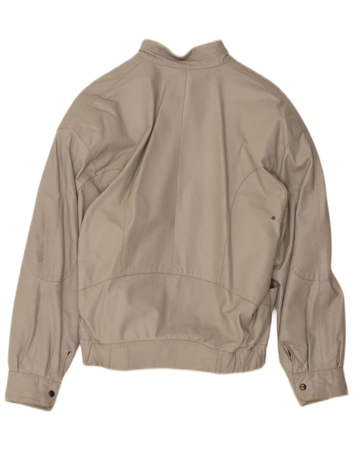 Jaqueta de couro masculina Moda Italiana IT 48 couro bege médio