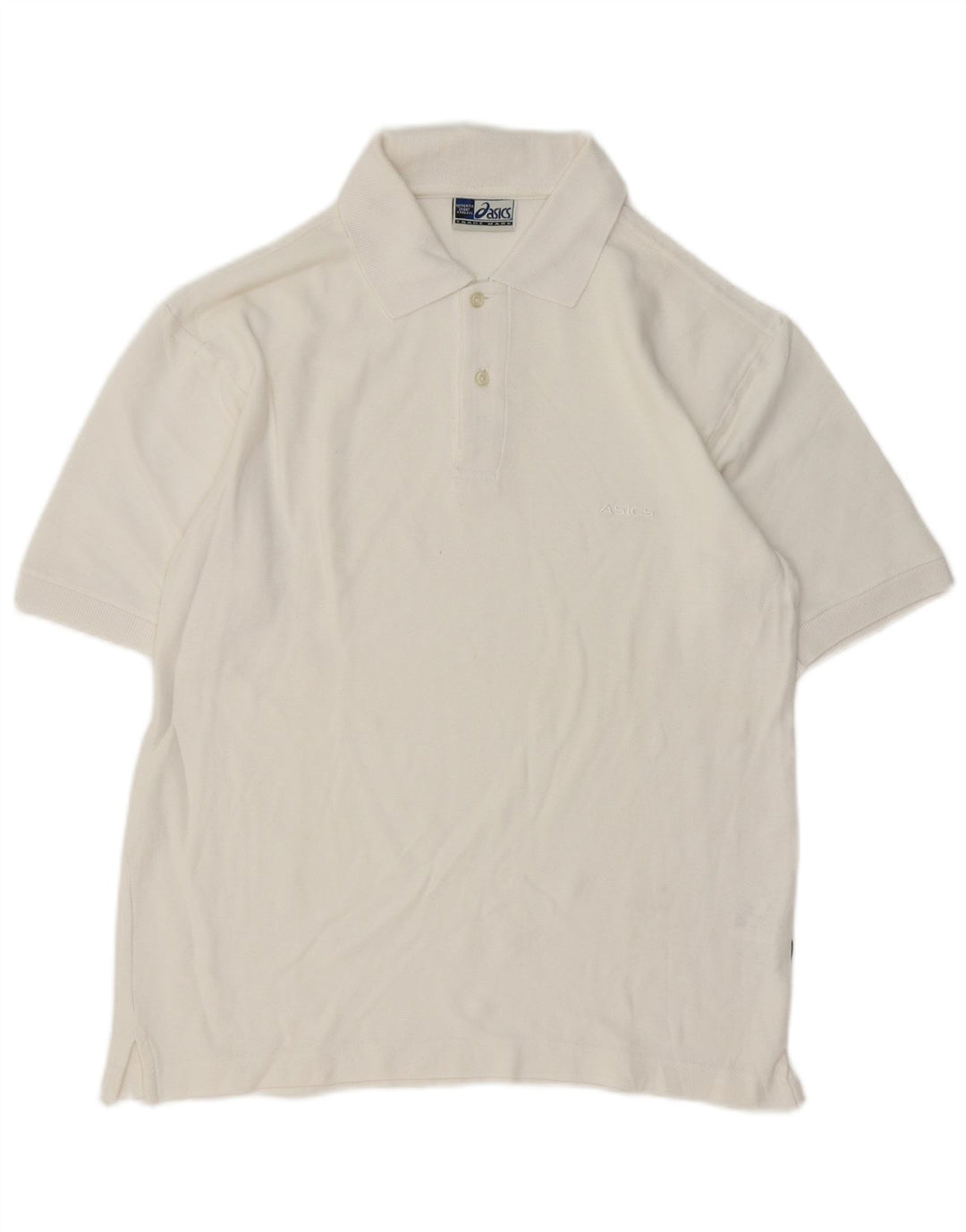 Camisa polo masculina Asics pequena algodão branco