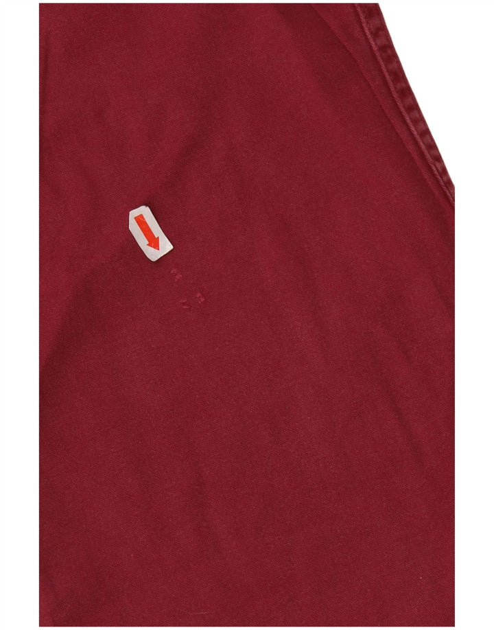 Camisa ocidental masculina vintage XL algodão Borgonha