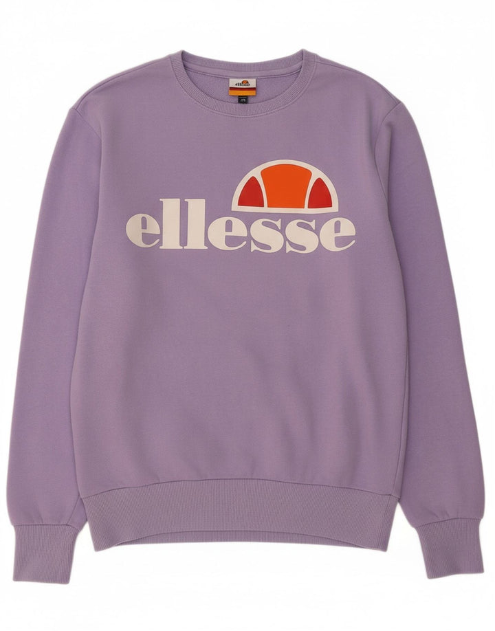 ELLESSE Suéter gráfico masculino pequeno de algodão roxo