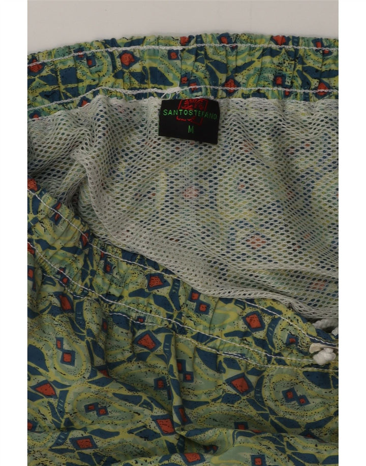 SANTO STEFANO Calção de banho masculino poliamida geométrica verde médio