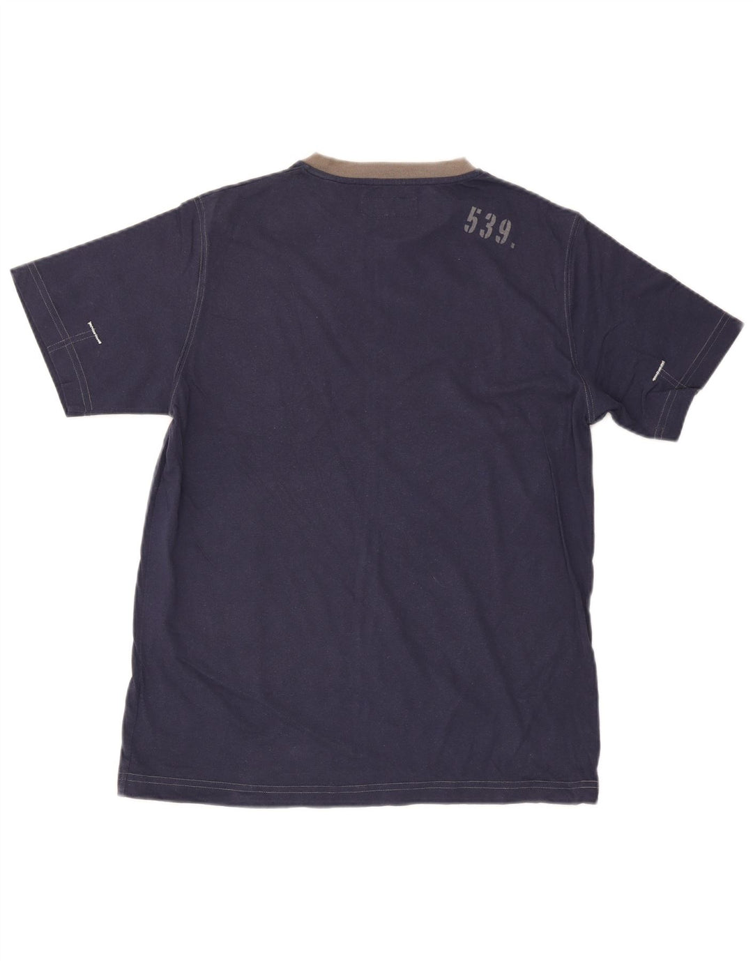Camiseta gráfica masculina Marlboro Classics Top médio algodão azul marinho