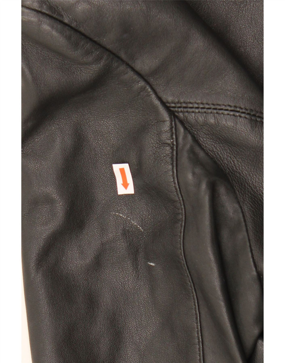 Jaqueta blazer de couro vintage feminina com 3 botões Reino Unido 14 couro preto grande