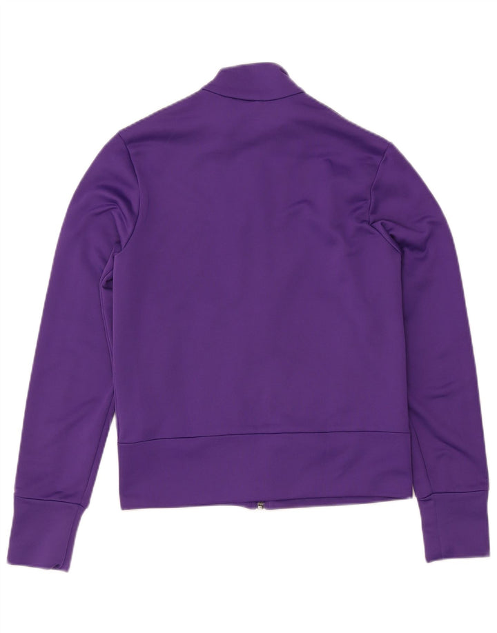 ADIDAS Womens Tracksuit Top Jacket UK 12 Médio Roxo Poliéster