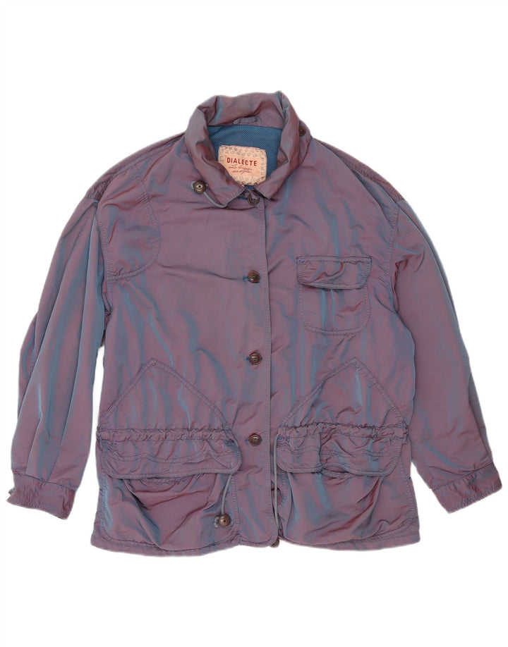 Jaqueta utilitária superdimensionada feminina vintage IT 44 poliamida azul média