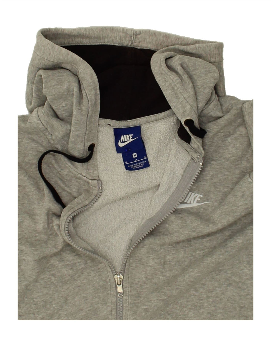 NIKE Womens Loose Fit Zip Hoodie Sweater UK 14 Medium Grey Cotton Vintage Nike and Second-Hand Nike from Messina Hembry 
