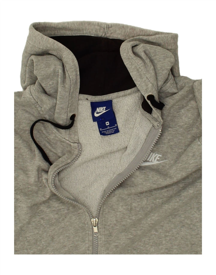 NIKE Womens Loose Fit Zip Hoodie Sweater UK 14 Medium Grey Cotton Vintage Nike and Second-Hand Nike from Messina Hembry 
