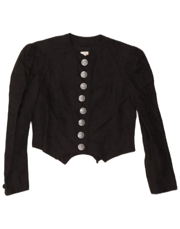 Cardigã feminino Gossl Trachten Crop EU 40 linho preto médio