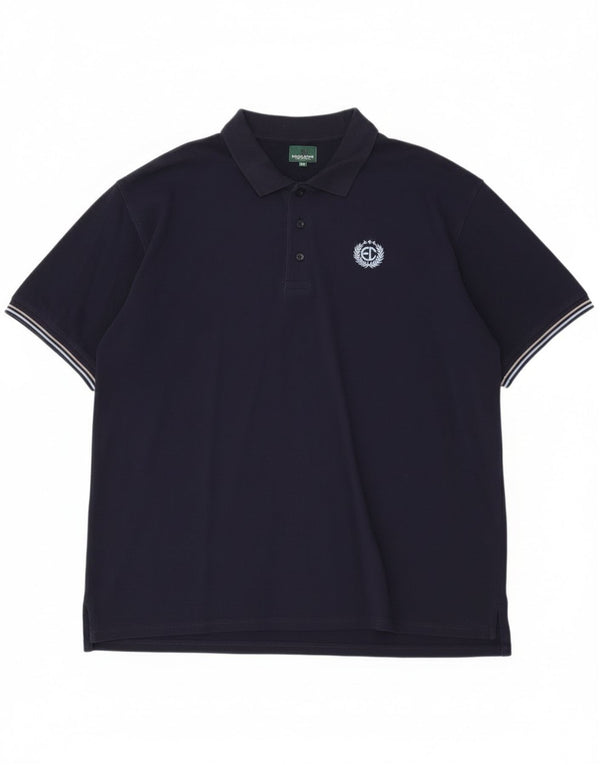 Camisa polo masculina Enrico Coveri 3XL algodão azul marinho