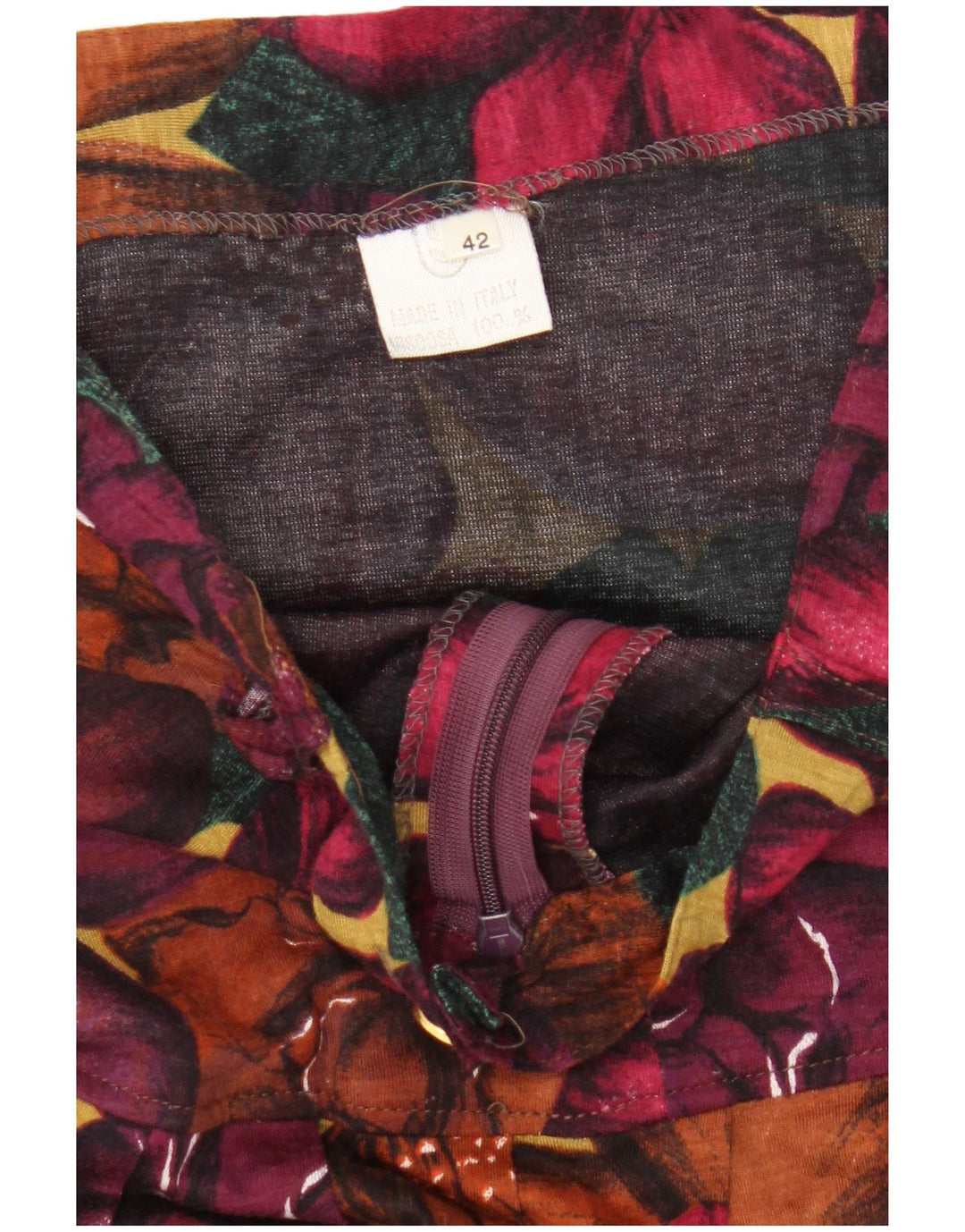 Saia feminina vintage linha A IT 42 médio W26 floral multicolorido