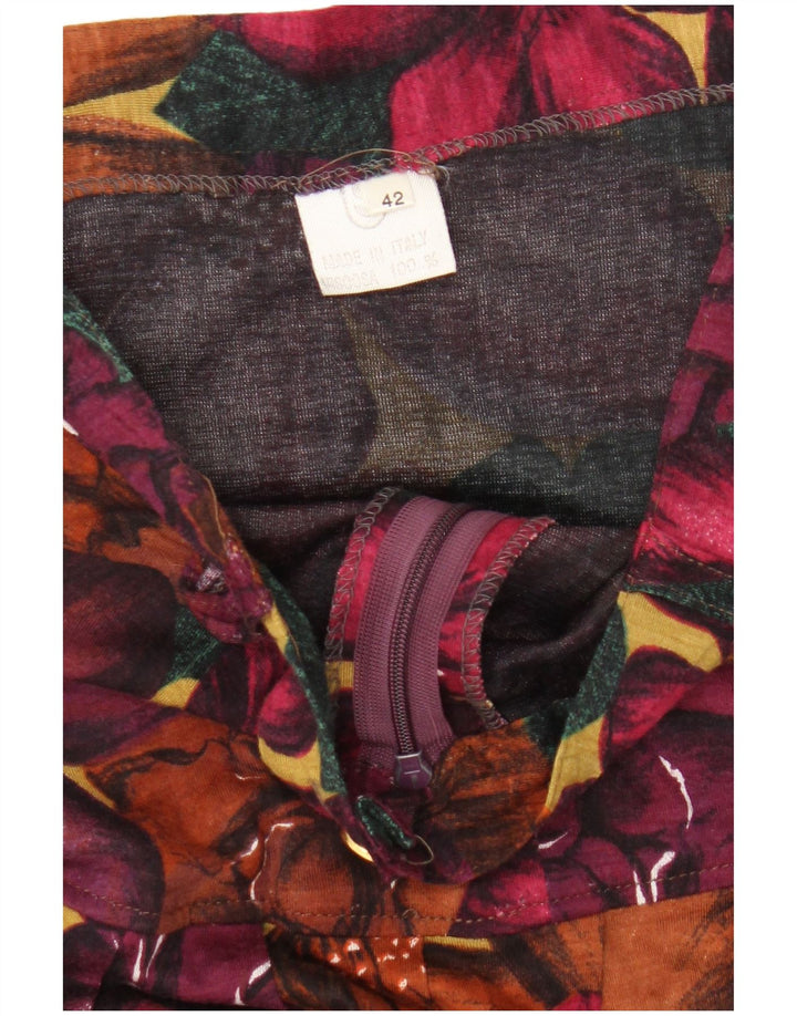 Saia feminina vintage linha A IT 42 médio W26 floral multicolorido