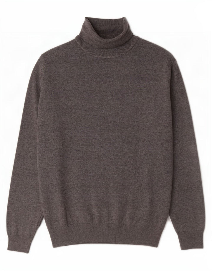 Zara Suéter masculino com gola redonda pequeno cinza